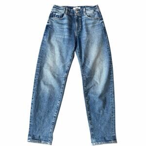 PAIGE Womens Alexis High Rise Barrel Leg Jeans Distressed Denim Modern Casual 24